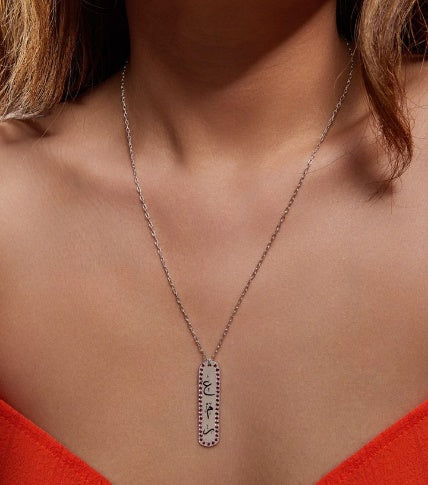 BAR NECKLACE WITH ZIRCONS