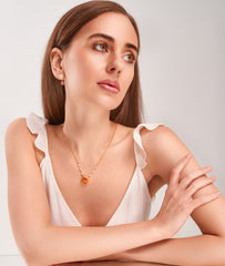 RED CIRCLE SEASHELL NECKLACE