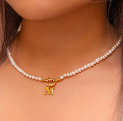 PEARLS NECKLACE WITH LETTER