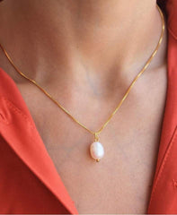 OVAL PEARL NECKLACE