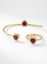 RED HEART STONE SMALL SET