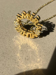 TWO NAMES NECKLACE WITH ZIRCON