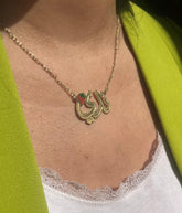 Name necklace with strawberry symbol