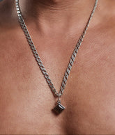 Double Diamond Cut Curb Necklace