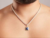THICK BLUE STONE NECKLACE