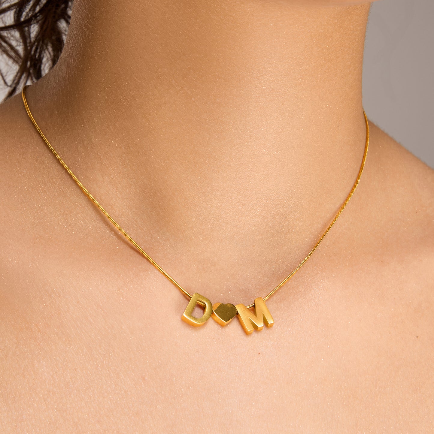 Two letters - One heart Necklace