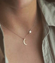 Cresent Necklace with Star