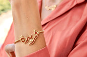 Dots Zircon Name Bracelet With Red Color