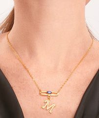 ENGLISH LETTER NECKLACE WITH LOCK