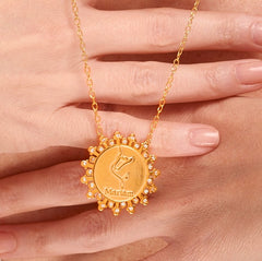 SUN ZIRCON NECKLACE 2 NAMES
