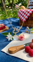 Zircon flower necklace