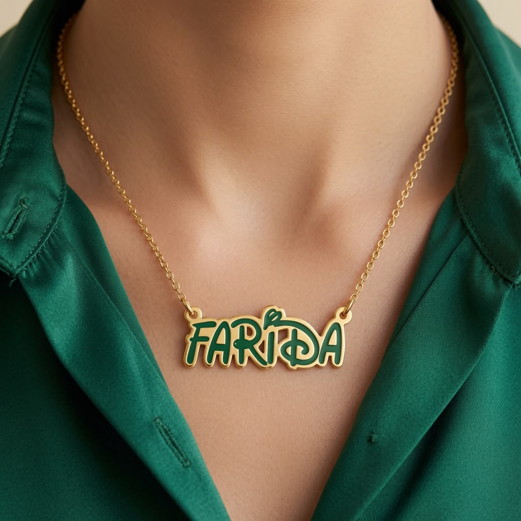 Green disney necklace