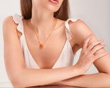 Red Circle Seashell Necklace