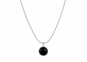 Black Circle Stone Necklace