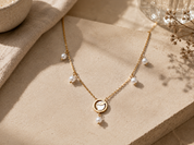 Letter Circle Seashell Necklace With Pearls