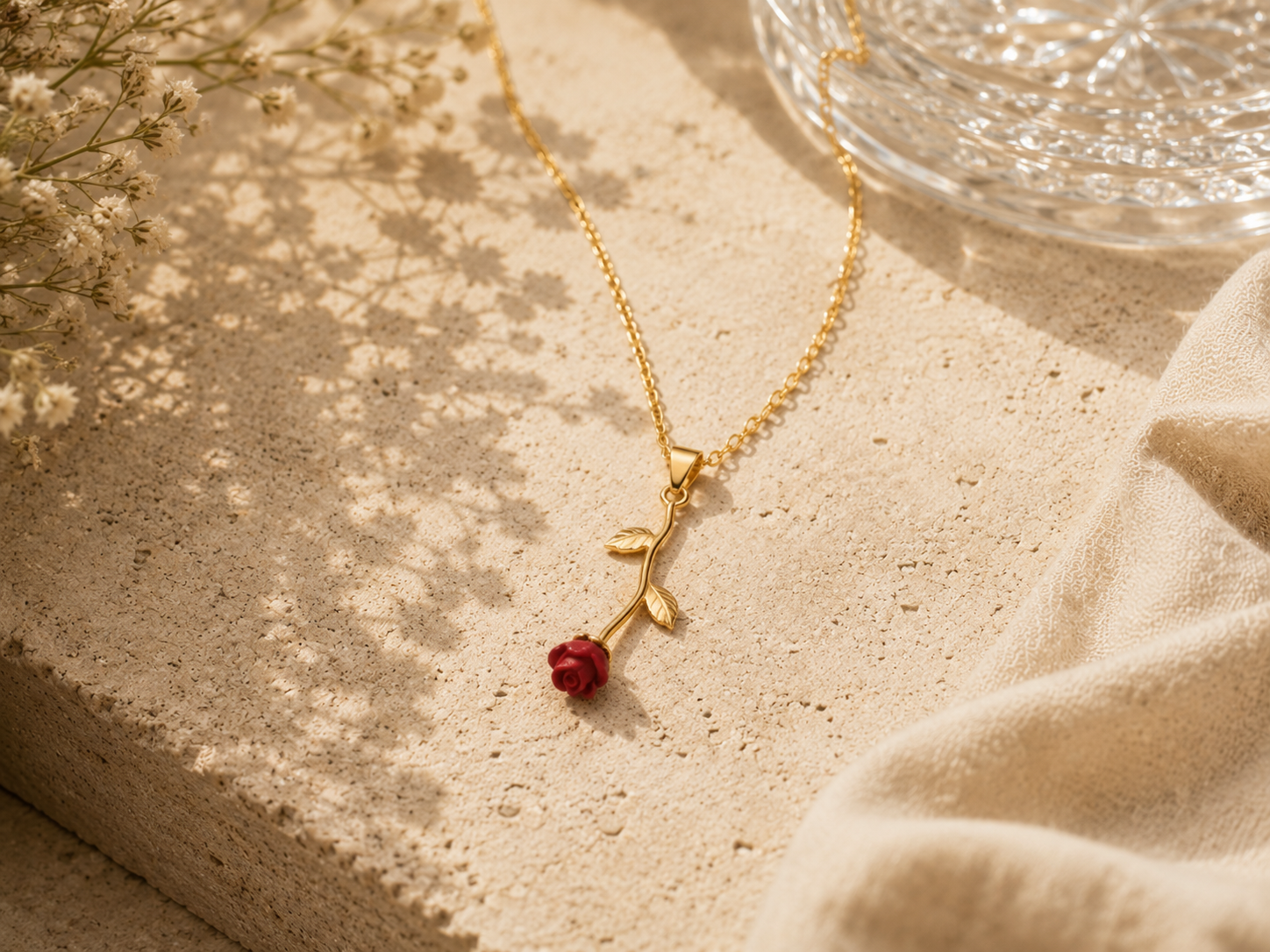Red Flower Necklace