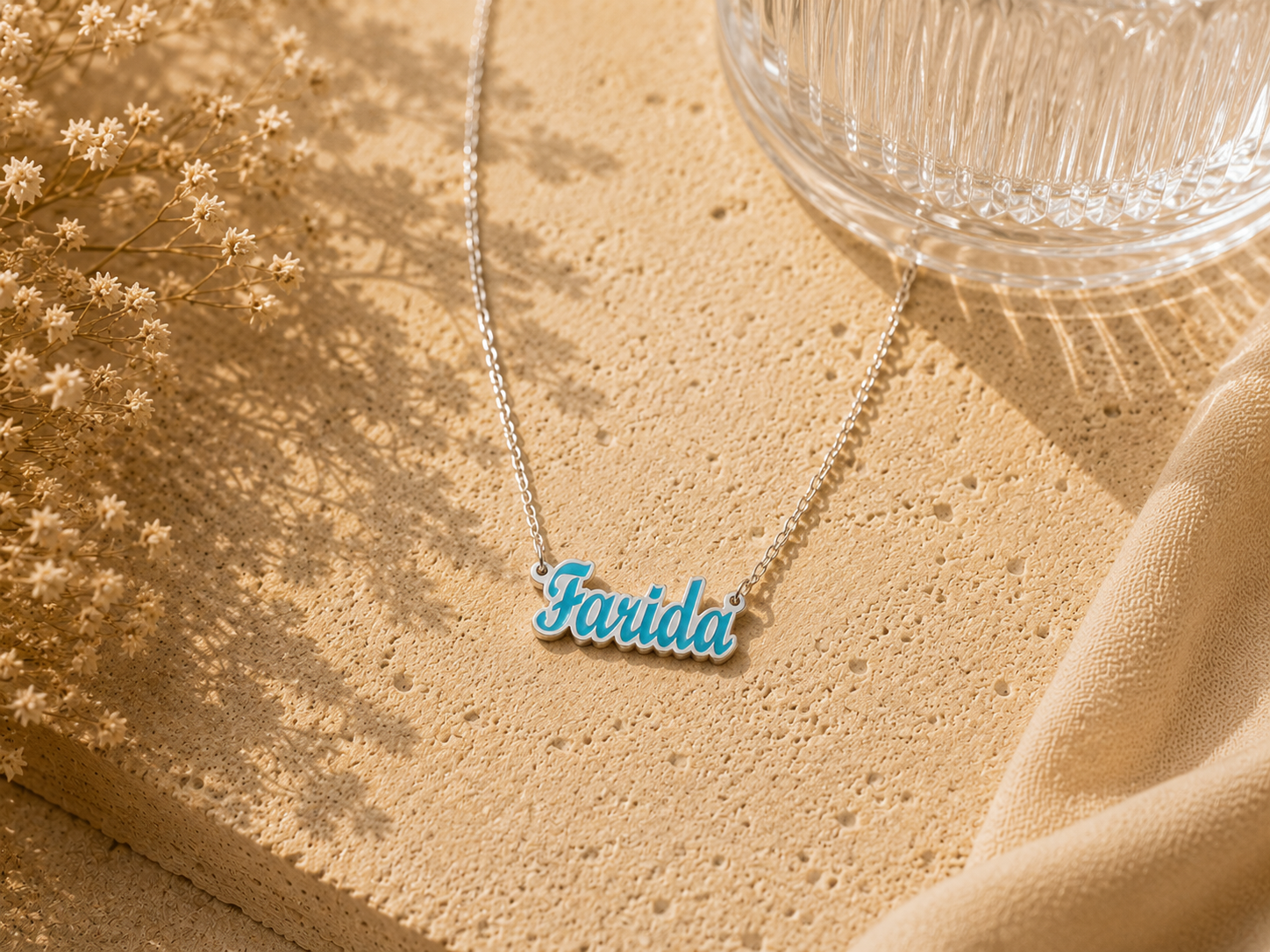 Blue Name Necklace