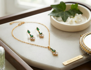 Green Pearl Pendant With Zircon Set