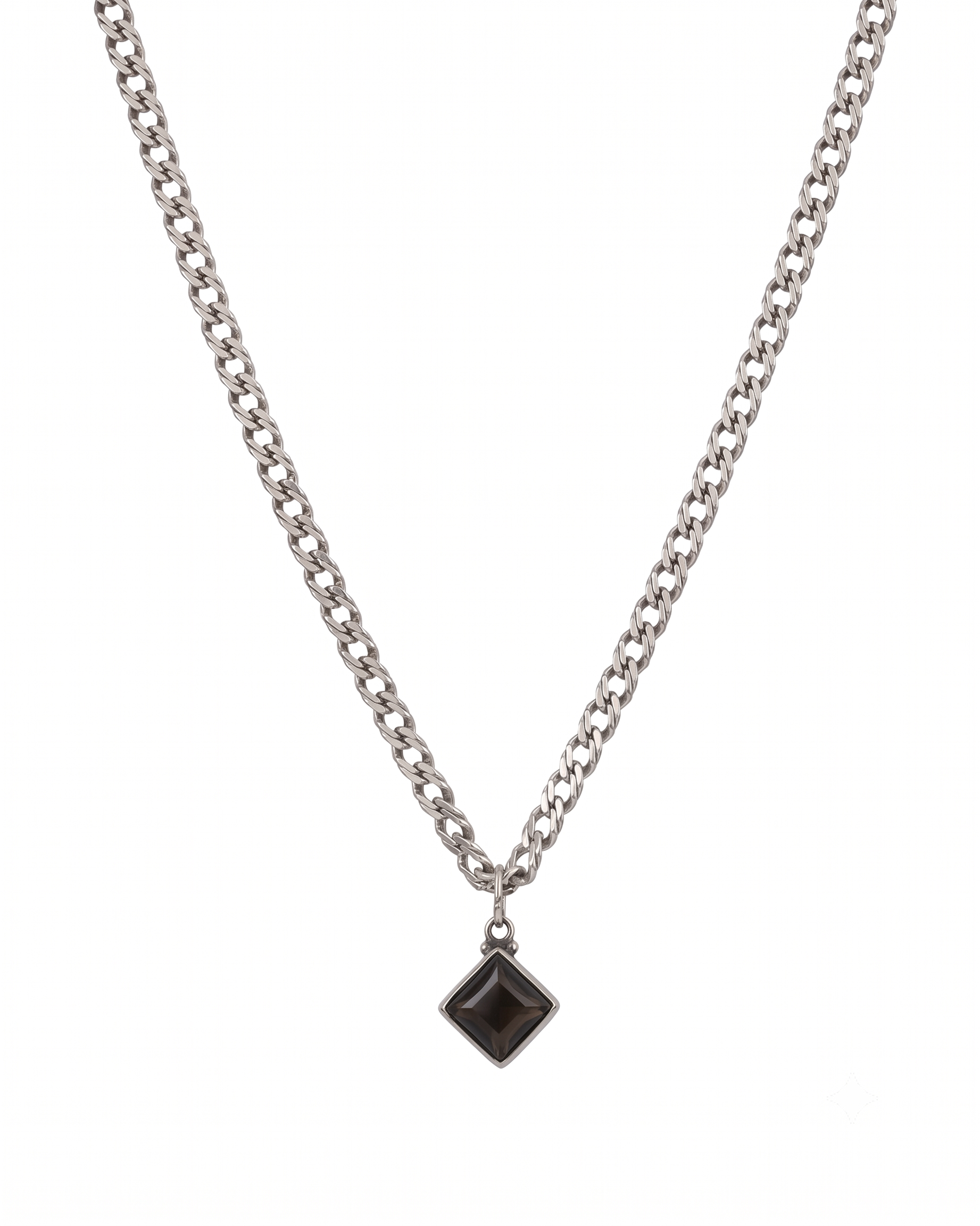 Double Diamond Cut Curb Necklace