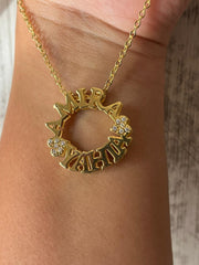 TWO NAMES NECKLACE WITH ZIRCON