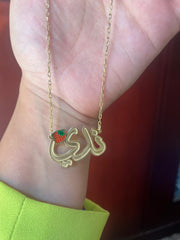 Name necklace with strawberry symbol