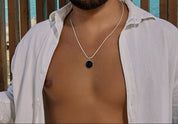 Black Circle Stone Necklace