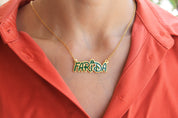 Green Disney Name Necklace