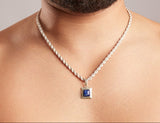 Thick Blue Stone Necklace