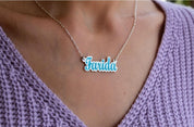Blue Name Necklace