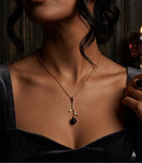 Black flower necklace
