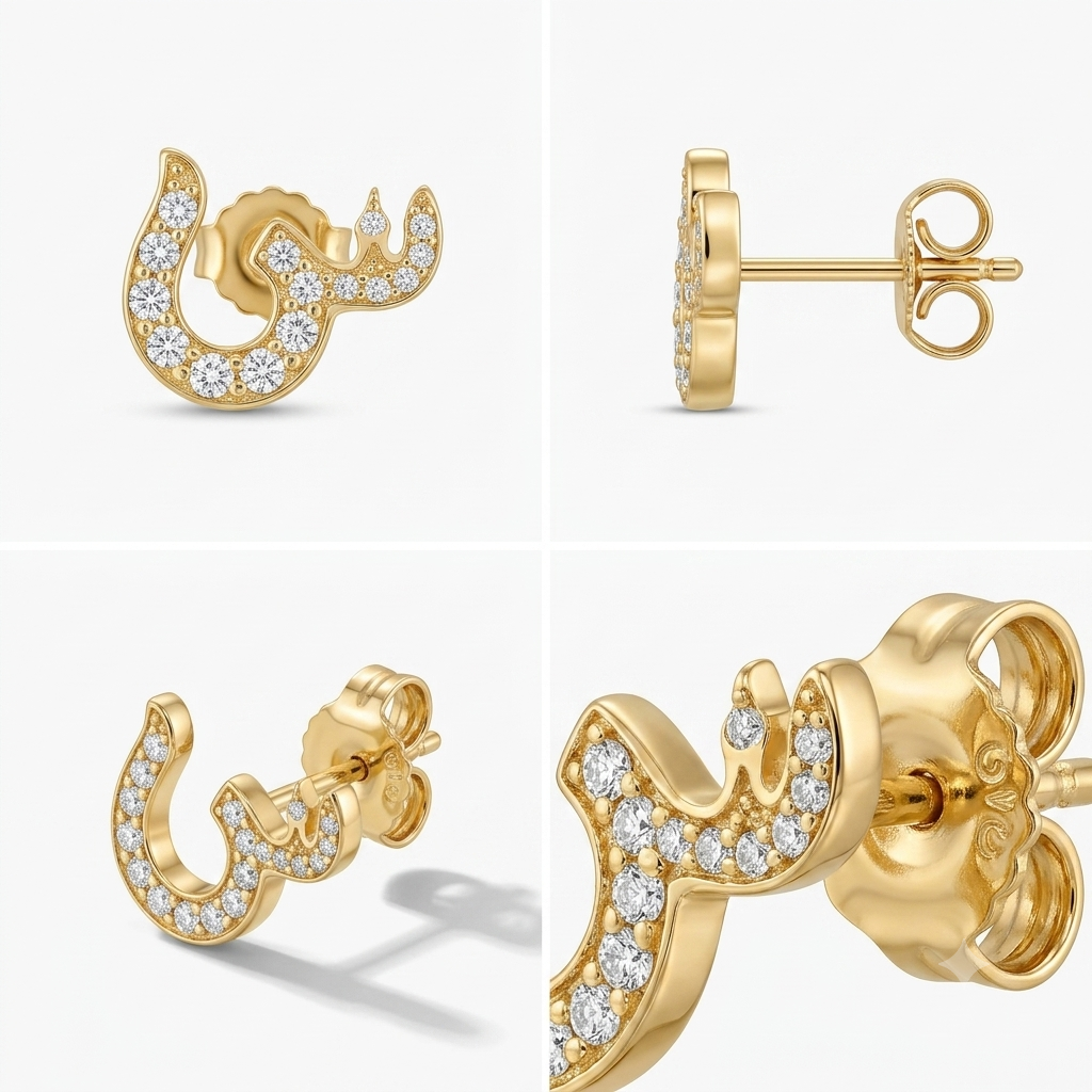Zircon Letter Earrings