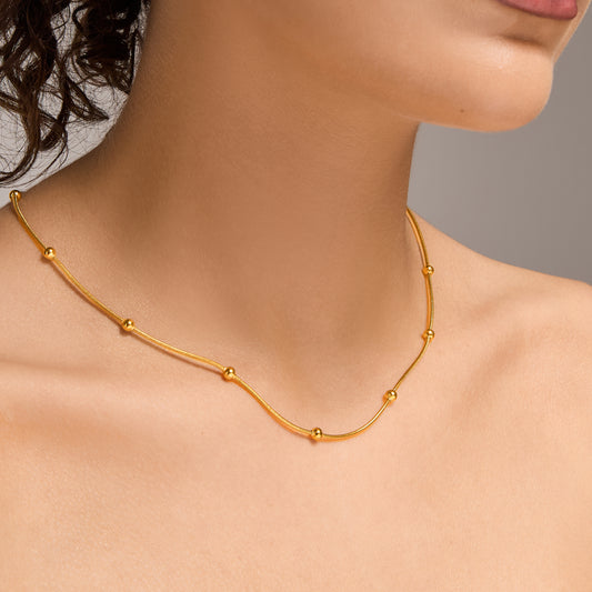 Golden beads necklace