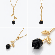 Black flower necklace