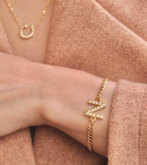 Zircon letter bracelet