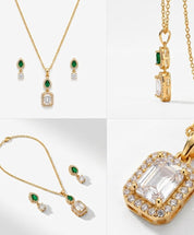 Green Pearl Pendant With Zircon Set