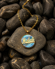 Blue Circle Seashell Necklace