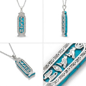 Blue Hieroghlypic Necklace