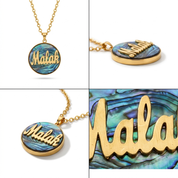 Blue Circle Seashell Necklace