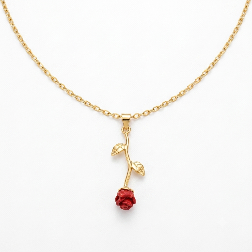 Red Flower Necklace
