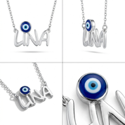 Disney Name Necklace With Evil Eye On Dot
