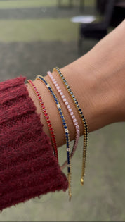 Colored Stone Tennis Bracelet