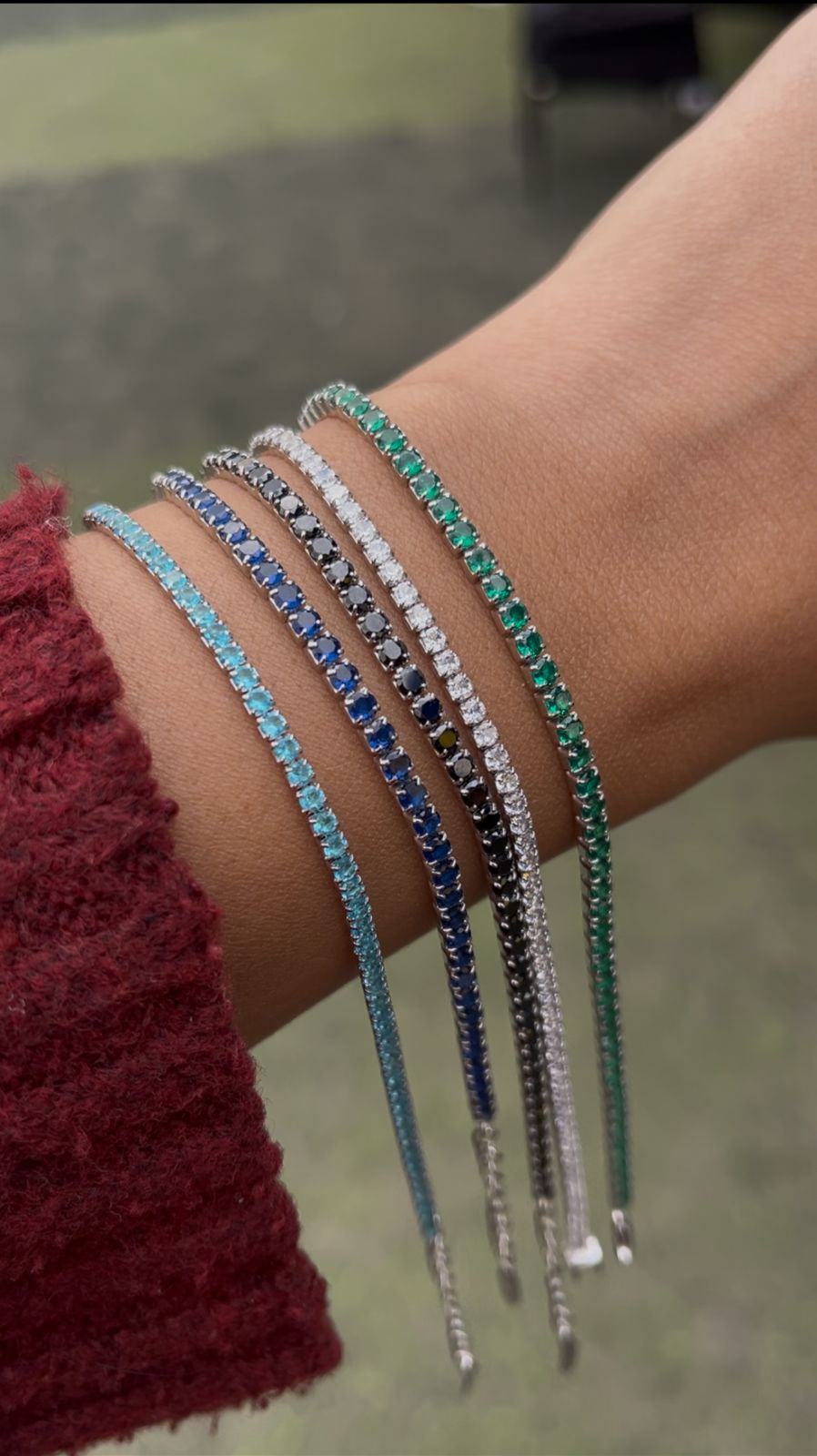 Colored stone tennis bracelet