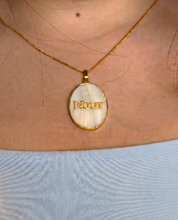 White Oval Seashell Necklace