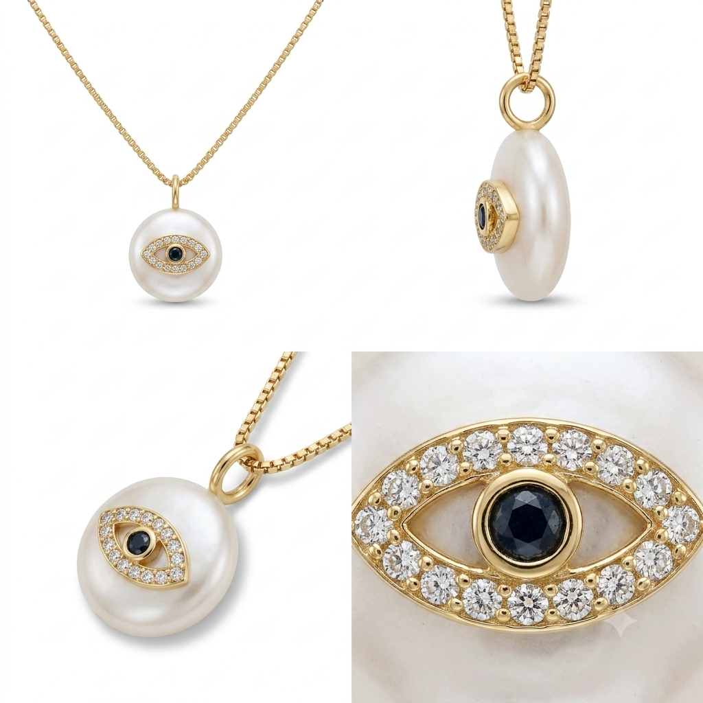 Evil Eye Seashell Necklace
