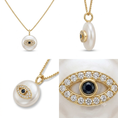 Evil Eye Seashell Necklace