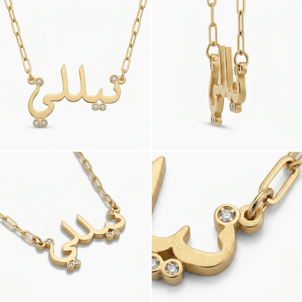 Zircon Dots Necklace With Wide Rings