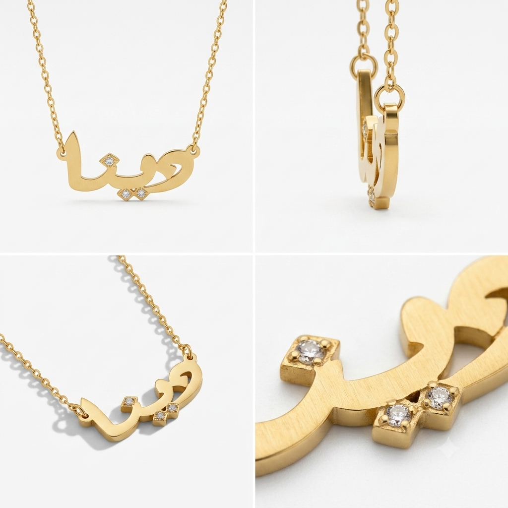 Dots Zircon Name Necklace