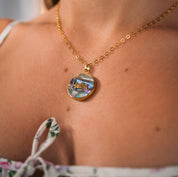 Blue Circle Seashell Necklace