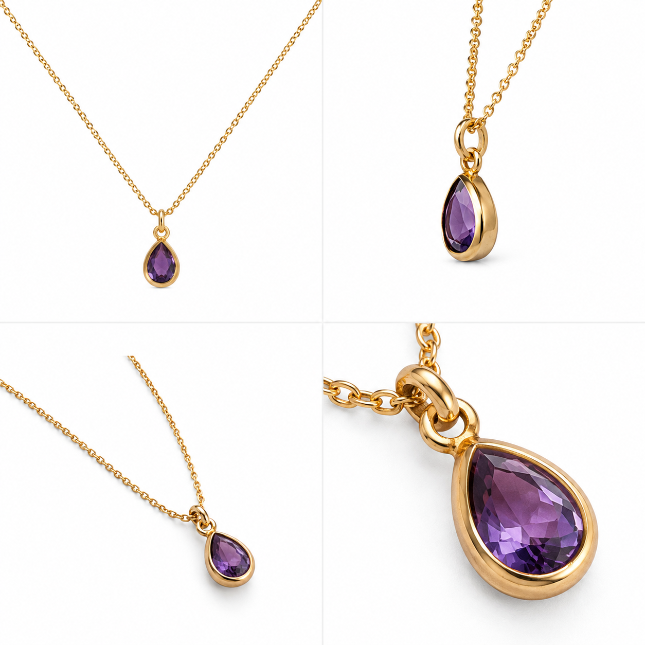 Amethyst Drop Necklace