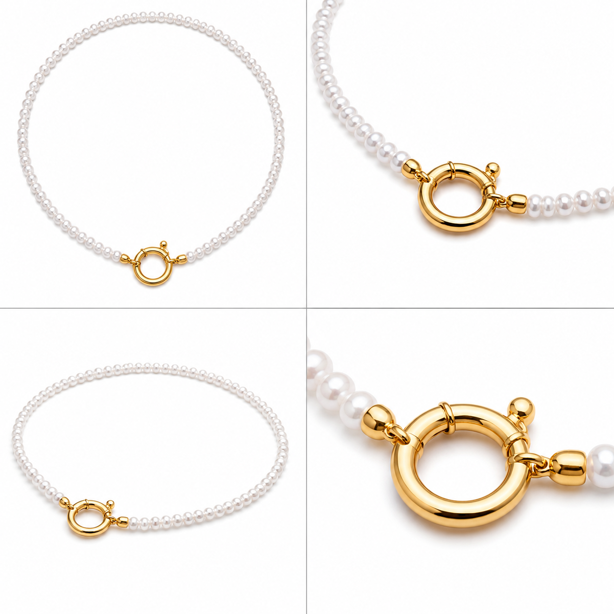 Pearl Necklace With Wide Ring